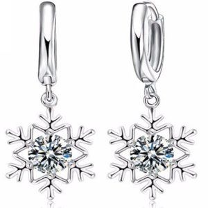 Snowflake Earrings 925 Sterling Silver